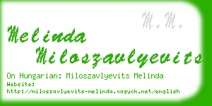 melinda miloszavlyevits business card